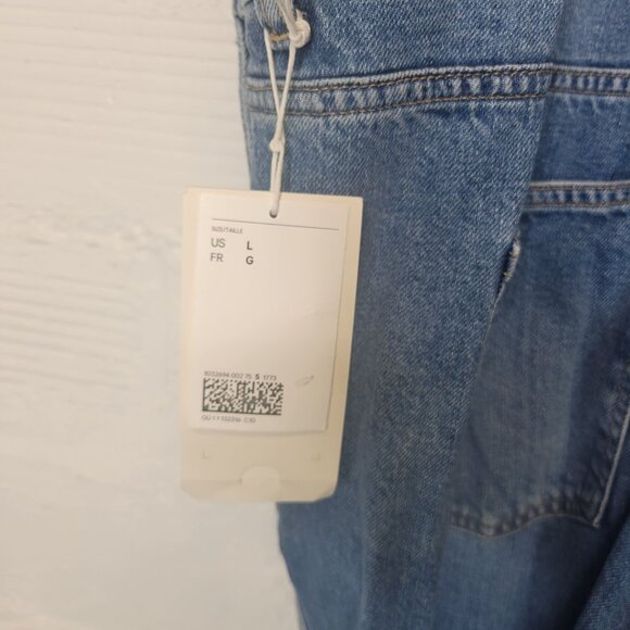 H & M Women's Large Jean Denim Overalls Coveralls Distressed - Picture 4 of 8